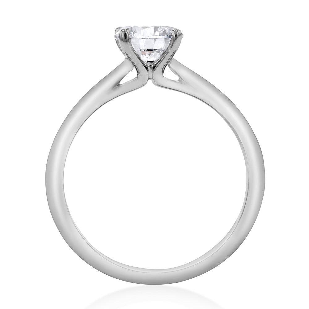 Luminesce Lab Grown 1 Carat Solitaire 4 Claw Engagement Ring in 14ct White Gold