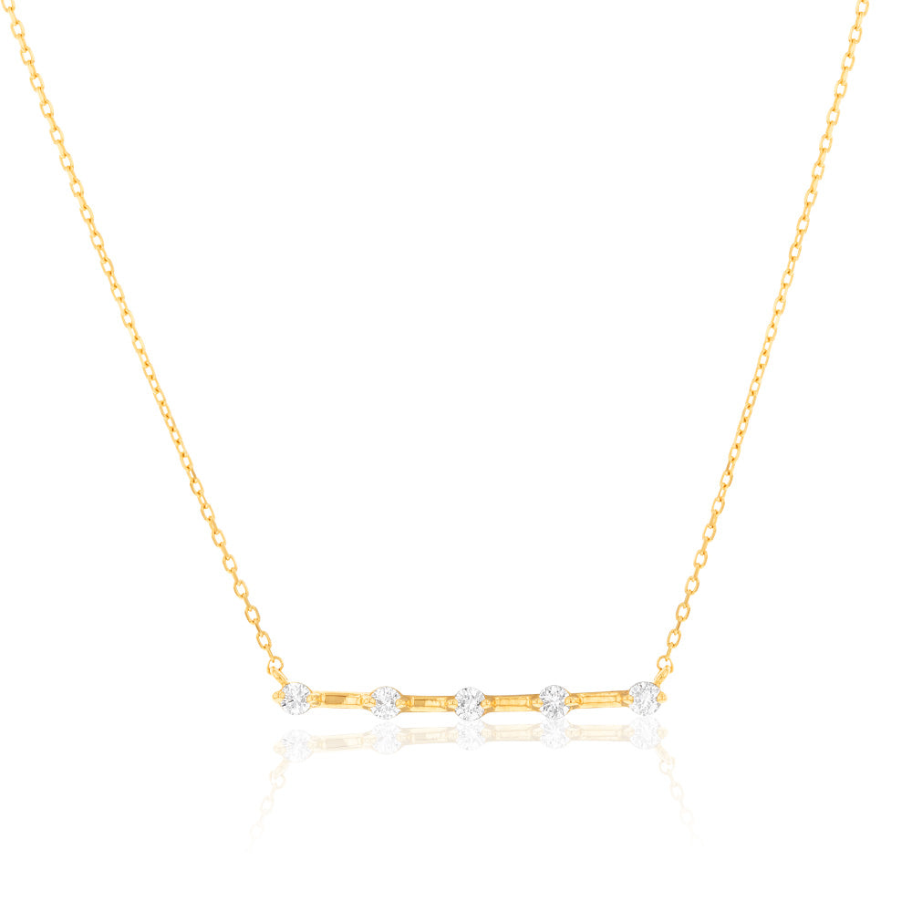 Luminesce Lab Grown Diamond Bar Pendant in 9ct Yellow Gold