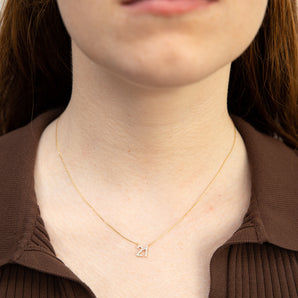 9ct Yellow Gold Number 21 Pendant with Luminesce Lab Grown Diamond