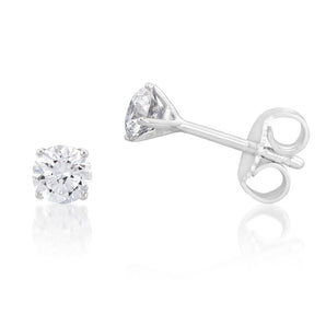 Luminesce Lab Grown Diamond TW=45-49PT Solitaire Stud Earrings in 14ct White Gold