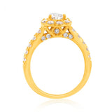 Luminesce Lab Grown Diamond 1.5Ct Bridal Set Pear Centre Halo in 14ct Yellow Gold