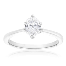 Load image into Gallery viewer, Luminesce Lab Grown 1 Carat Diamond Oval Solitaire Ring set in 14ct White Gold