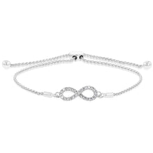 Load image into Gallery viewer, Luminesce Lab Grown Diamond Infinity Silver Bracelet