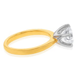 Luminesce Lab Grown Certified 2 Carat Solitaire Ring in 18ct Yellow Gold