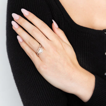 Luminesce Lab Grown Diamond Bridal Set .69Carat in Heart Design set in 10ct Rose Gold