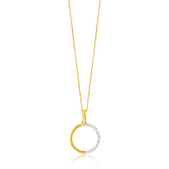 Luminesce Lab Grown 9ct Yellow Gold 0.10 Carat Diamond Circle of Life Pendant