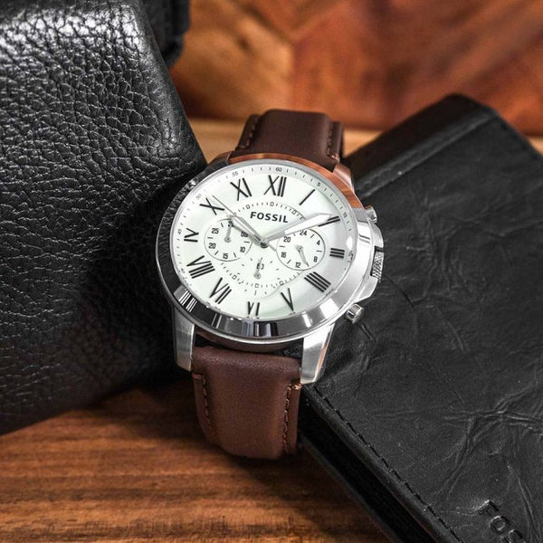 Fossil Grant FS4735 Brown Leather Grahams Jewellers