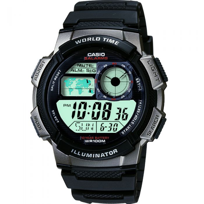 Casio AE1000W-1B World Time Mens Watch