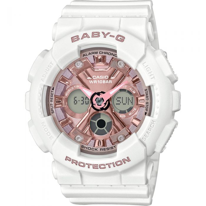 Baby-G BA-130-7A1DR White Resin Watch