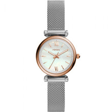 Load image into Gallery viewer, Fossil Carlie Mini ES4614 Silver Stainless Steel Mesh Womens Watch