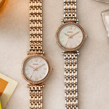 Load image into Gallery viewer, Fossil Carlie Mini ES4649 Two-Tone Stainless Steel Womens Watch