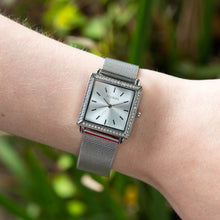 Load image into Gallery viewer, Ellis &amp; Co Jayde Stone Set Silver Tone Stainless Steel Womens Watch