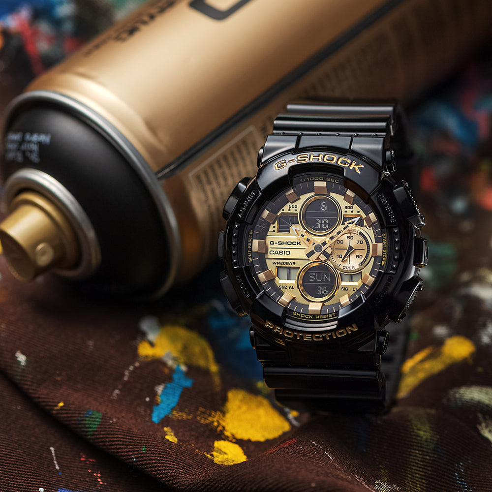 G-Shock GA-140GB-1A1DR Black and Gold Watch