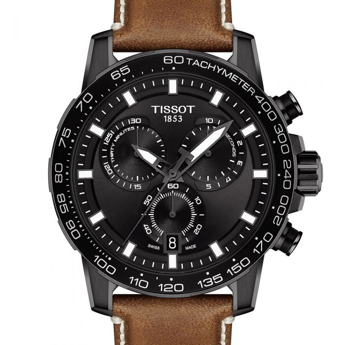 Tissot Supersport Chrono T1256173605101 Brown Leather Mens Watch