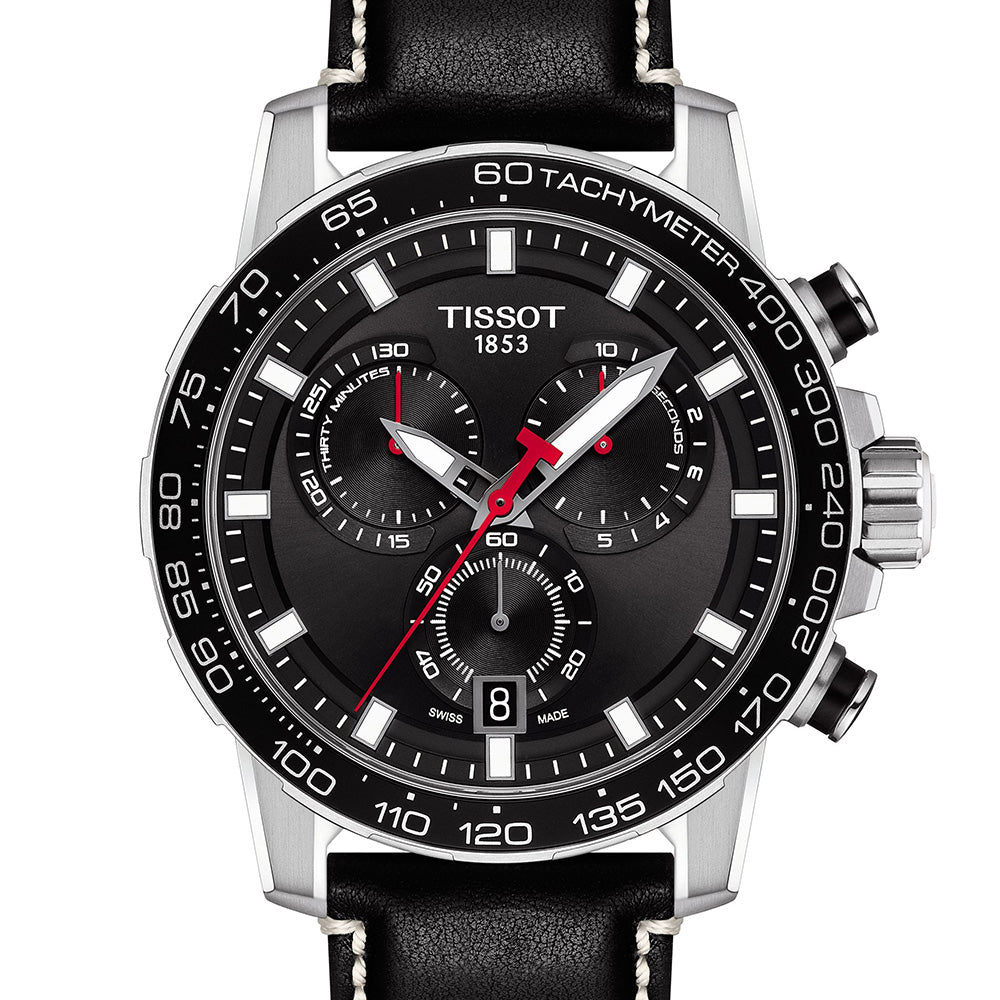 Tissot Supersport Chrono T1256171605100 Black Leather Mens Watch