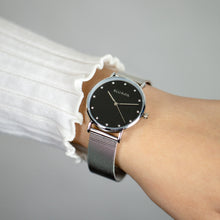 Load image into Gallery viewer, Ellis &amp; Co &#39;Broadway&#39; Mesh Bracelet Black Womens Watch