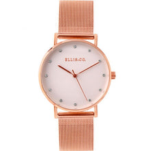 Load image into Gallery viewer, Ellis &amp; Co &#39;Broadway&#39; Rose Gold Tone Mesh Womens Watch