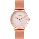 Ellis & Co 'Broadway' Rose Gold Tone Mesh Womens Watch