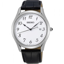 Load image into Gallery viewer, Seiko SUR303P Stainless Steel Black Leather Mens Watch