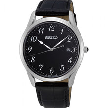 Load image into Gallery viewer, Seiko SUR305P Stainless Steel Black Leather Mens Watch