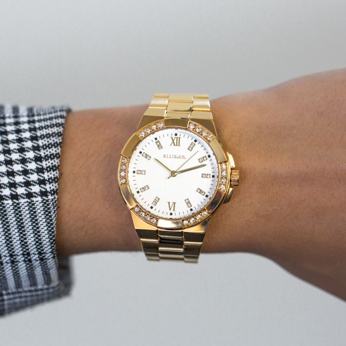 Ellis & Co 'Alyse' Gold Plated Women's Watch