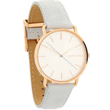 Load image into Gallery viewer, Colton James Classic White Dial Rose Gold And Grey Leather Ladies Watch