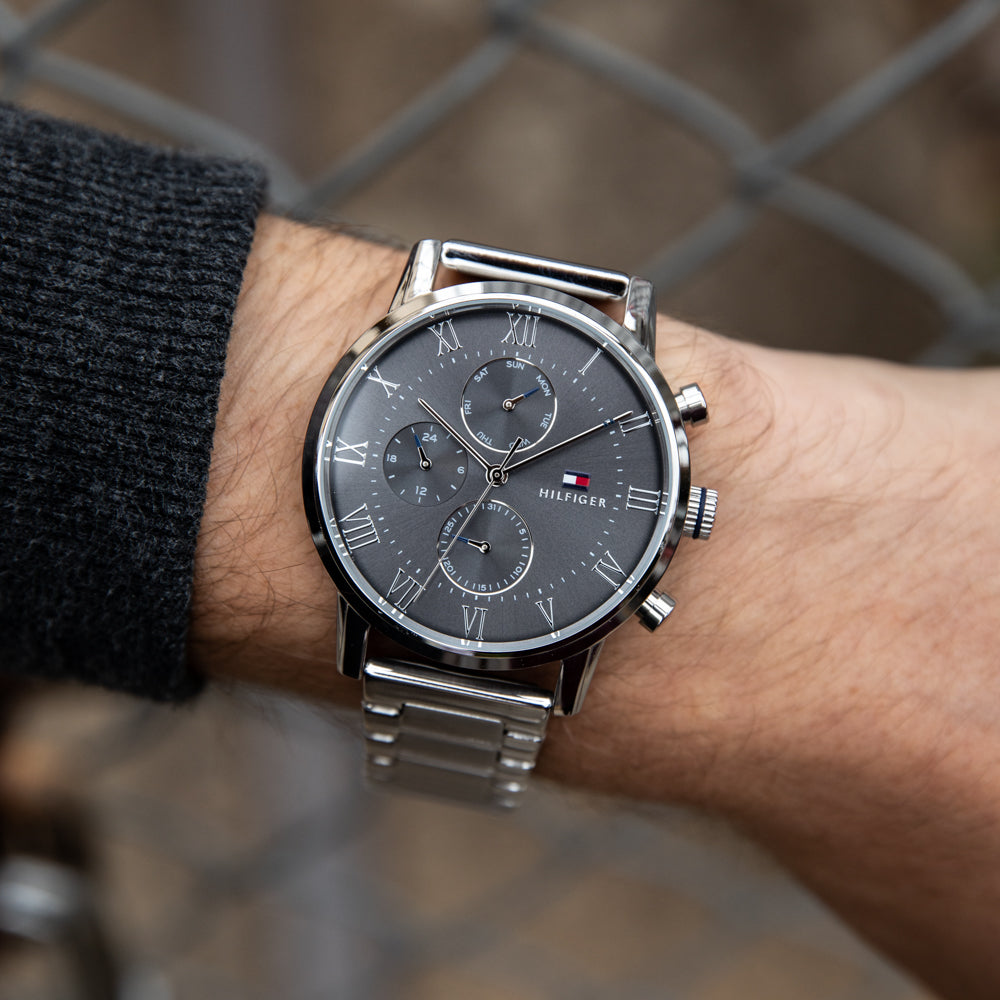 Mens silver tommy hilfiger watch Clearance