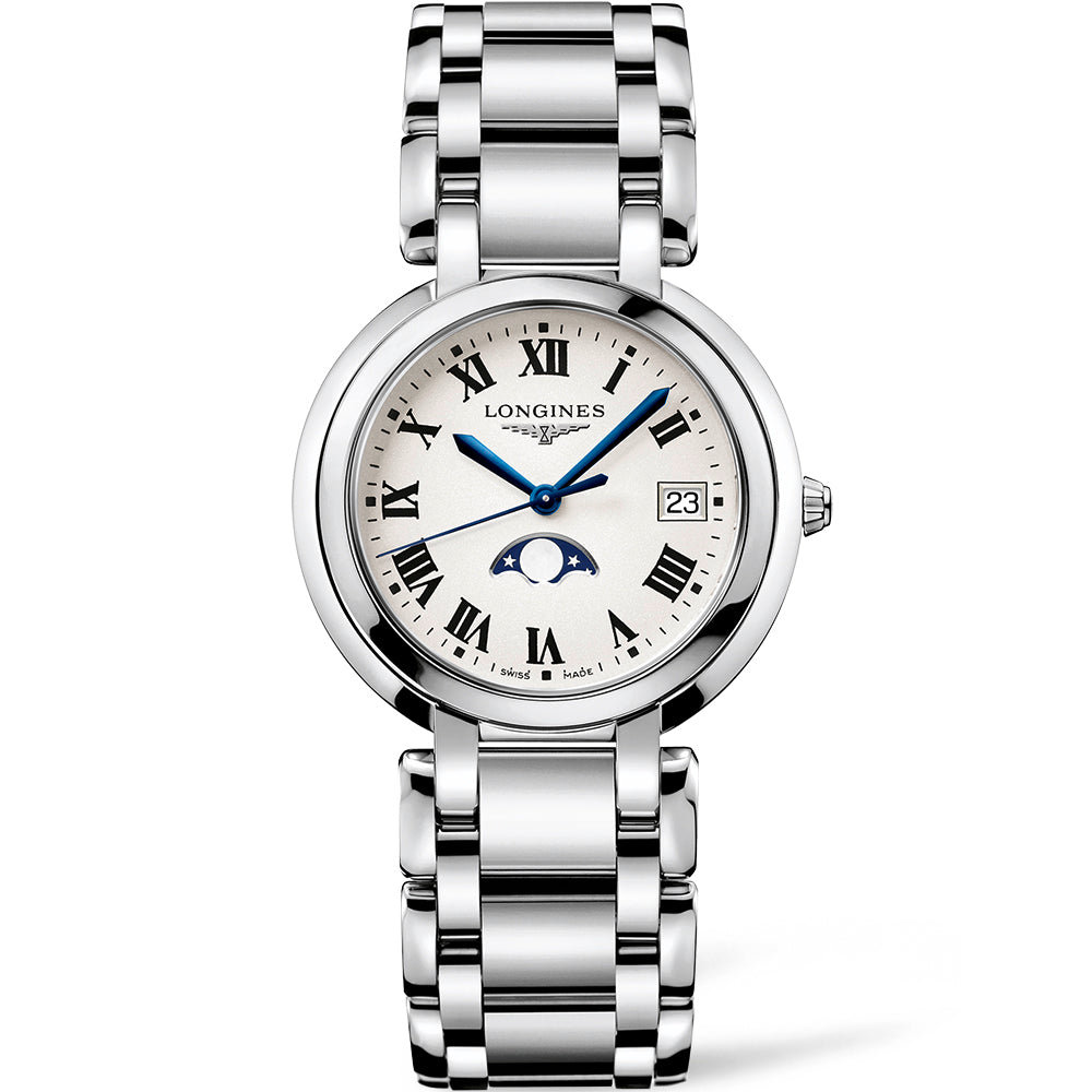 Longines PrimaLuna  L81164716  Moon-Phase Stainless Steel 34mm