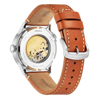 Citizen NJ0140-25L Automatic Brown Leather Mens Watch