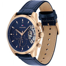 Load image into Gallery viewer, Tommy Hilfiger Baker 1710451 Multi Function Blue Leather Mens Watch