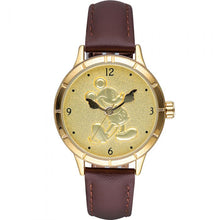 Load image into Gallery viewer, Disney Mickey Sculpted Dial Gold 31mm Brown Leather