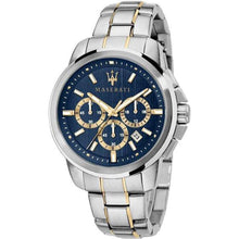 Load image into Gallery viewer, Maserati R8873621016 Successo Blue Dial Two Tone Mens Watch