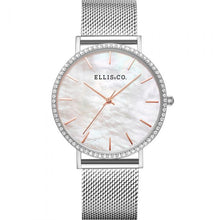 Load image into Gallery viewer, Ellis &amp; Co Sena Silver Tone Mesh Womens Watch