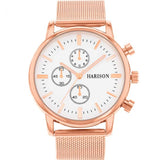 Harison Ezra GH025-GWG Rose Gold-Plated Stainless Steel Watch with Decorative Sub-Dials