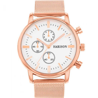 Harison Ezra GH025-GWG Rose Gold-Plated Stainless Steel Watch with Decorative Sub-Dials