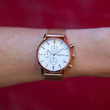 Harison Ezra GH025-GWG Rose Gold-Plated Stainless Steel Watch with Decorative Sub-Dials