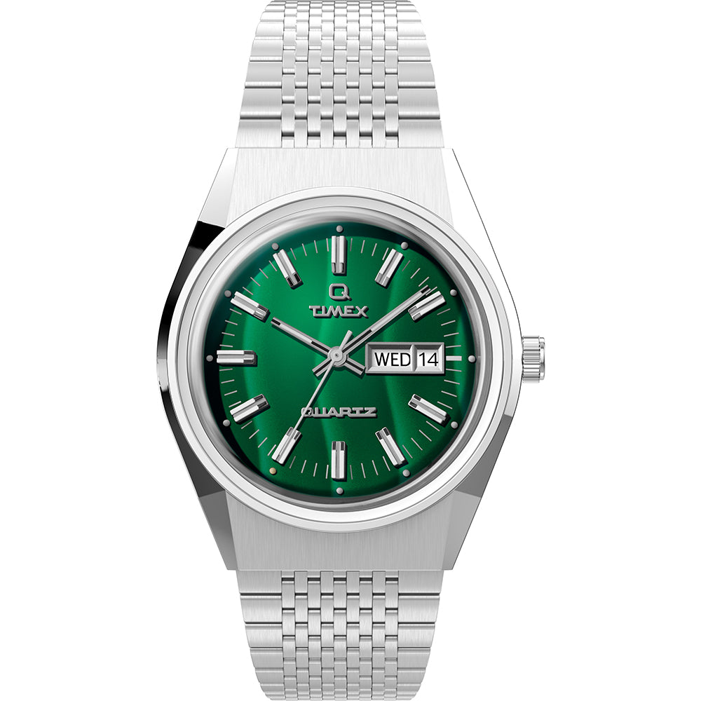 Timex Q Falcon Eye TW2U95400 Green Dial Mens Watch
