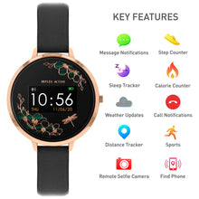Load image into Gallery viewer, Reflex Active RA03-2040 Floral Black Smart Watch