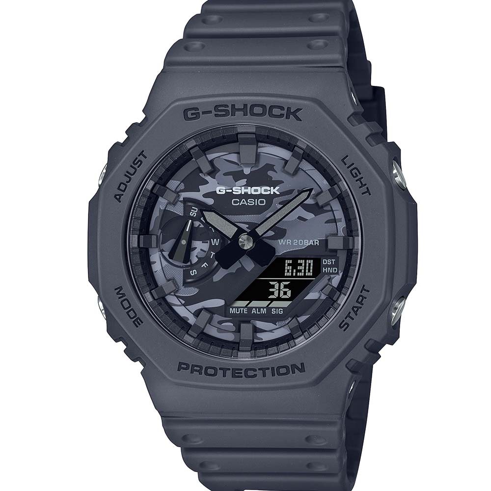 G-Shock GA2100CA-8A Analogue Digital Black Camo 'CasiOak'