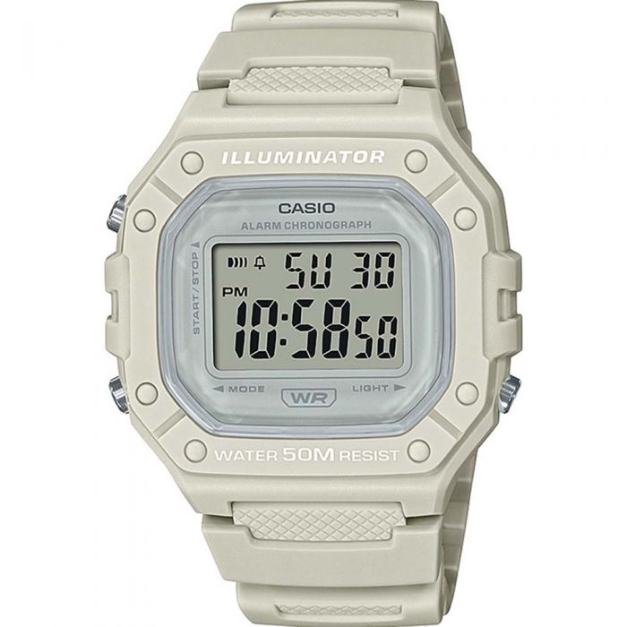 Casio W218HC-8A White Unisex Watch