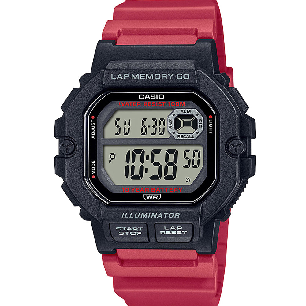 Casio WS1400H-4AV Red Digital Mens Watch