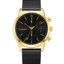 Load image into Gallery viewer, Harison Black Stainless Steel Mesh Mens Watch