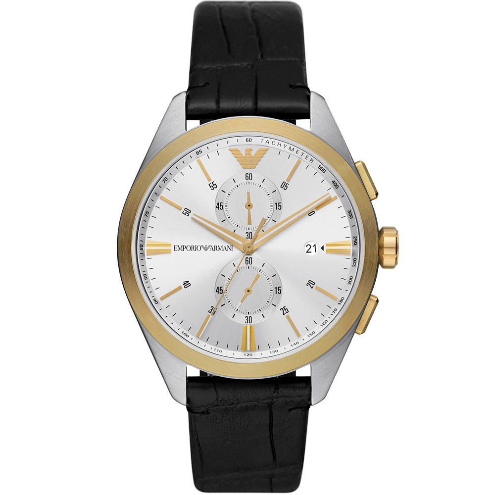 Emporio armani store leather watch