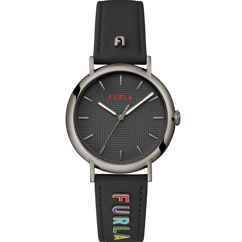 Furla WW00023023L7 Easy Shape Black Leather Womens Watch