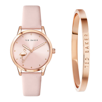 Ted Baker TWG02500 Fitzrovia Flamingo Womens Watch Boxset with Bangle