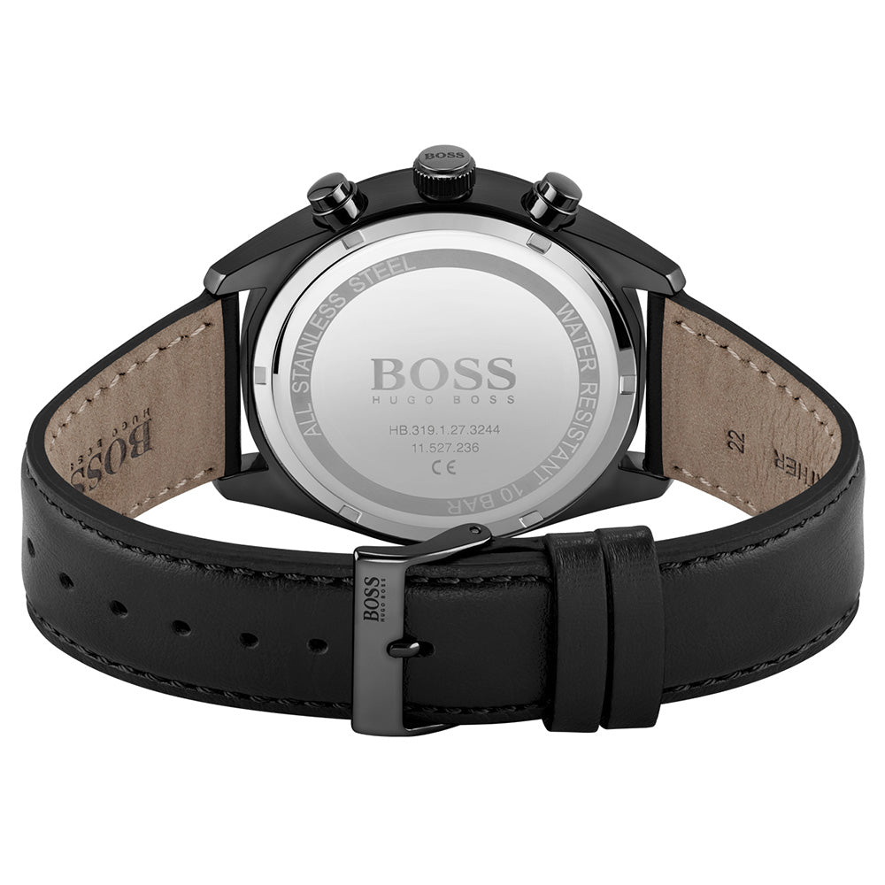 Hugo Boss 1513880 Champion Black Leather Mens Watch