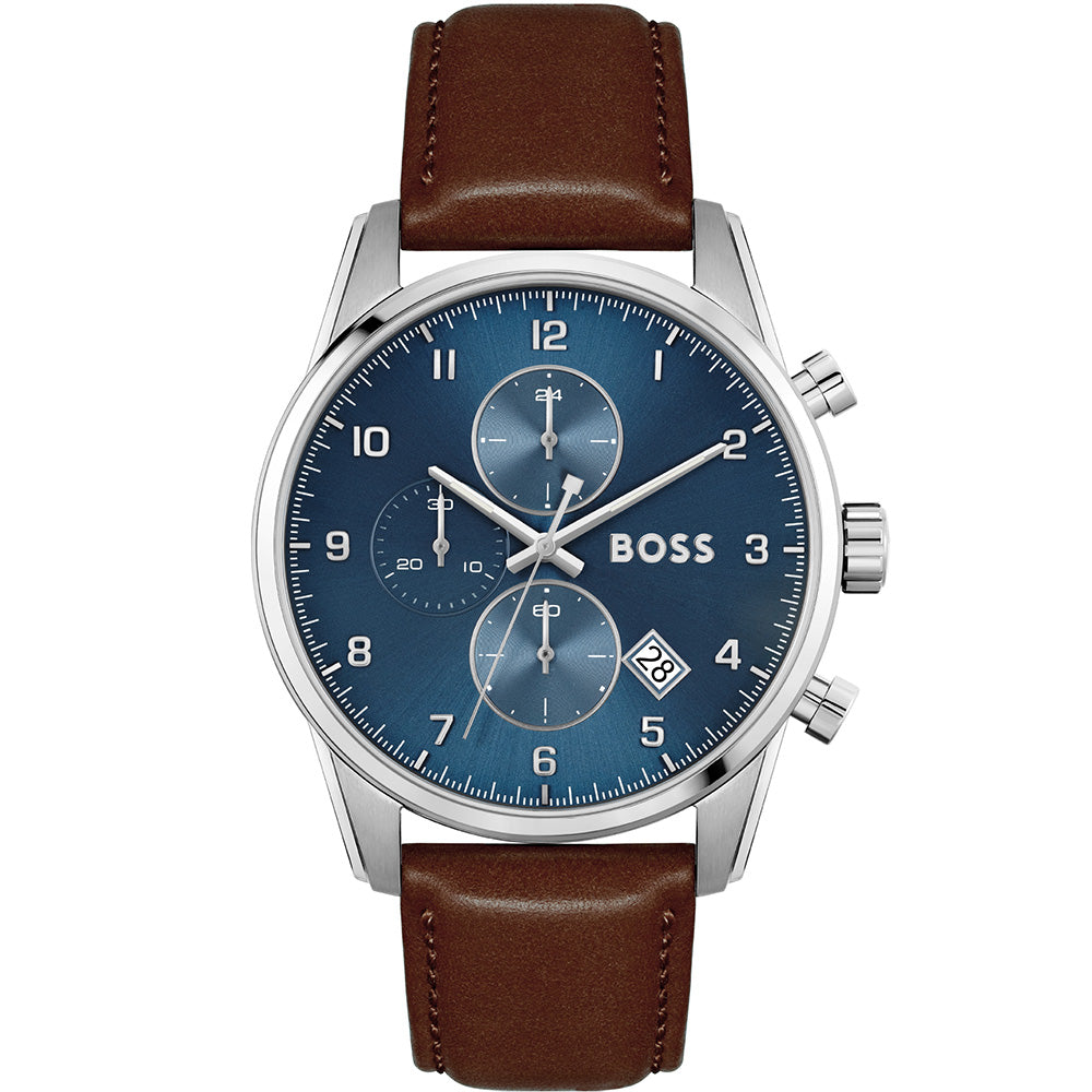 Hugo Boss 1513940 Skymaster Leather Mens Watch