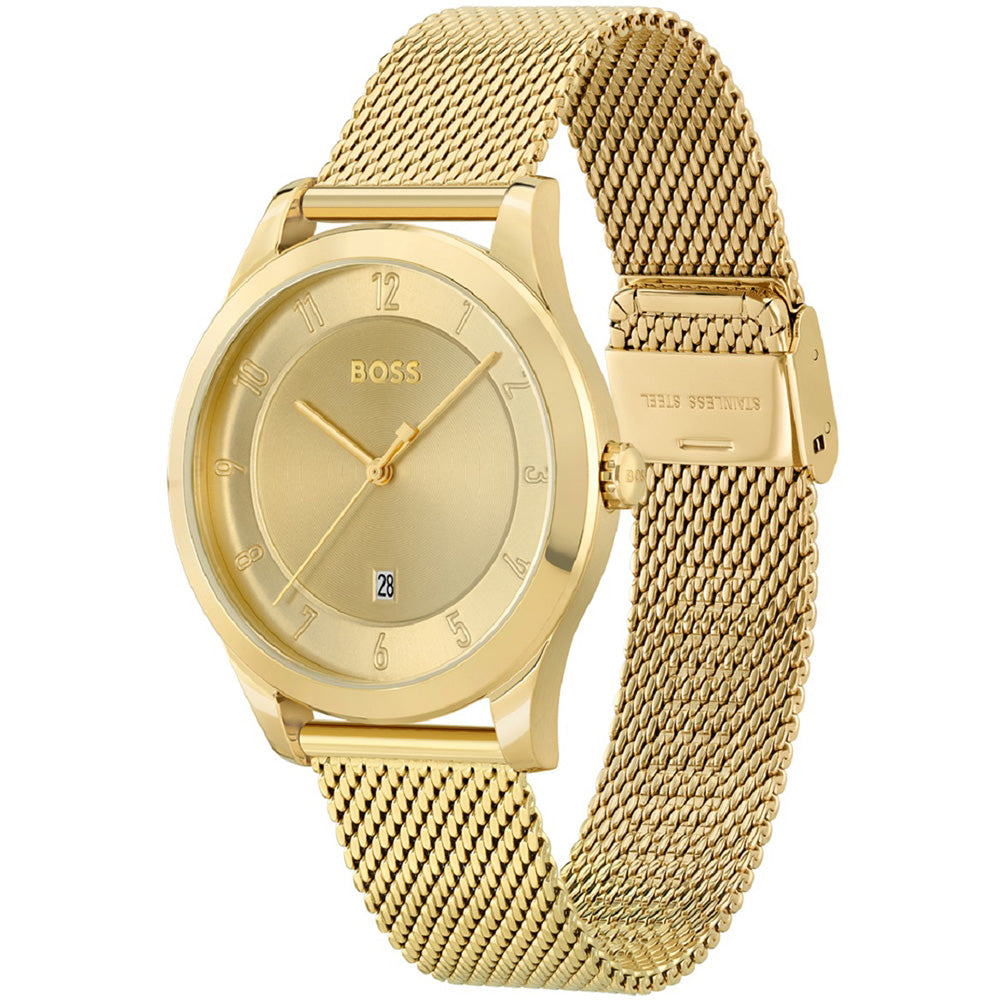 Hugo Boss 1513982 Purity Gold Tone Mesh Mens Watch