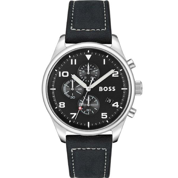 Hugo Boss 1513987 View Leather Mens Watch Grahams Jewellers