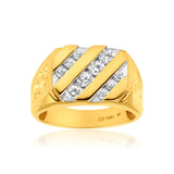Cubic Zirconia Gents Ring in 9ct Yellow Gold